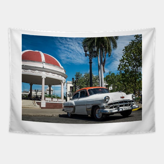 American car from the 50's in Havana, Cuba Tapestry by connyM-Sweden