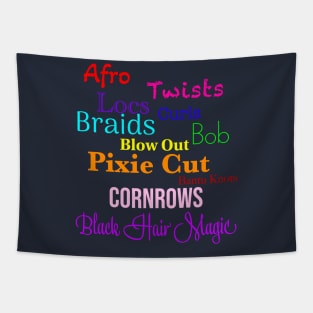 Black Hair Magic Tapestry