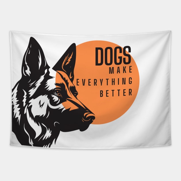 Dogs make everything better. Tapestry by Heartfeltarts