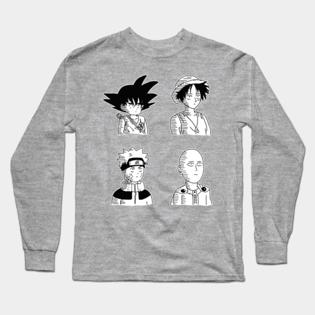 Four Heroes Of All Childs Anime Gifts Tee Shirt Anime Characters Long Sleeve T Shirt Teepublic