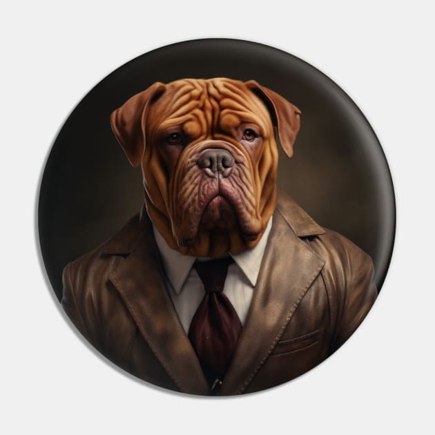 Dogues de Bordeaux Dog in Suit Pin by Merchgard