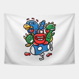 Monster Character Doodle Art Tapestry