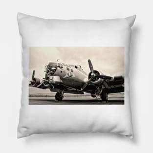 B-17 Bomber Airplane Aluminum Overcast Pillow