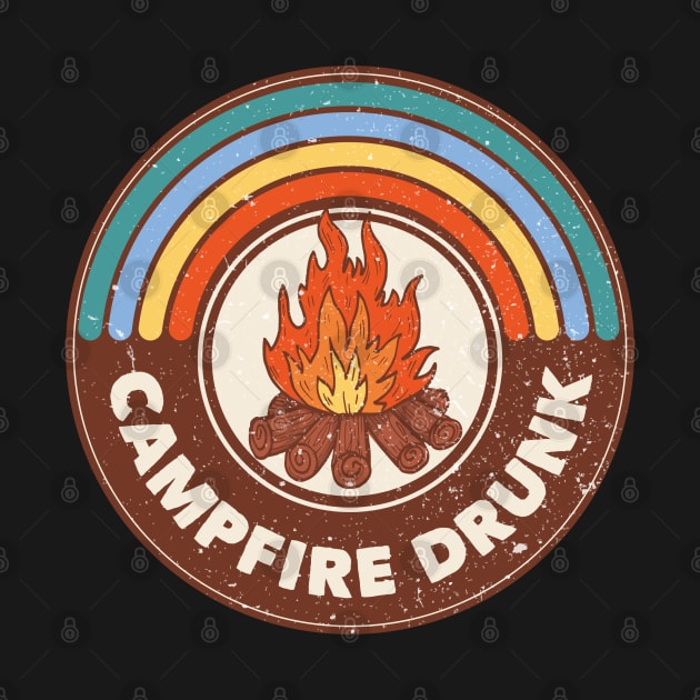 Campfire Drunk Funny Camping Hiking Backpack Drinking Campsite by markz66