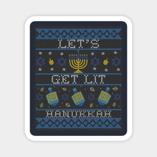 Let's Get Lit Hanukkah Magnet
