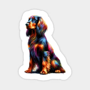 Colorful Deutscher Wachtelhund in Expressive Splash Art Magnet