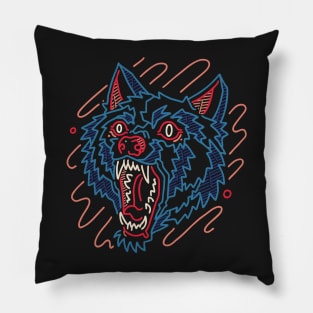 Line Drawn Wolf Pillow