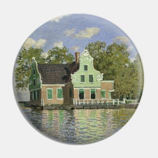 Houses by the Bank of the River by Claude Monet Pin