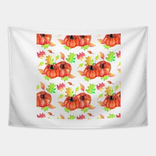 Watercolor Pumpkins Tapestry