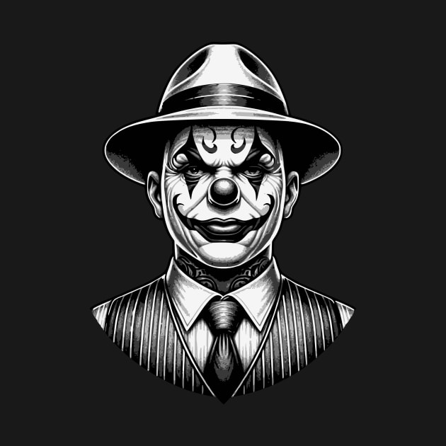 Pencil Art of Gangster Clown by PopularDesigns