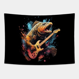 Trout Playing Guitar Tapestry