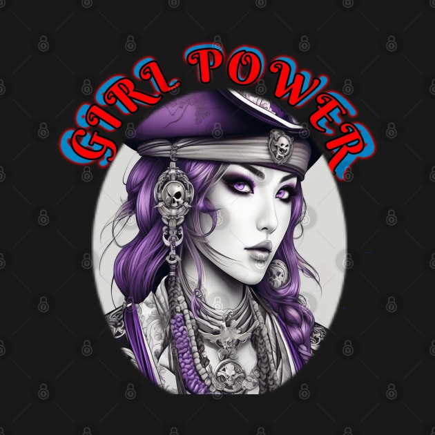 Girl power, purple pirate ship female captain by sailorsam1805