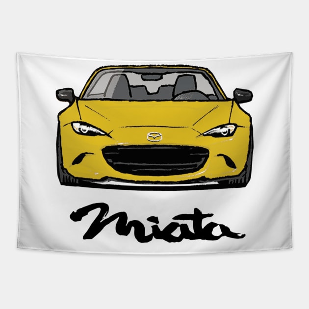 MX5 Miata ND Yellow Tapestry by Woreth