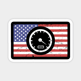 American Flag | Speedometer Race Car Racing Magnet