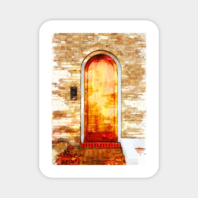 Vintage Door In Hyde Park London Magnet by ColortrixArt