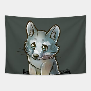 Pocket Cute Grey Fox Tapestry