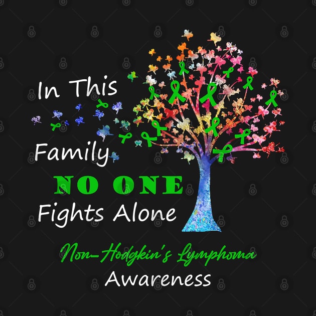 Non-Hodgkin's Lymphoma Awareness No One Fights Alone, Tree Ribbon Awareness by DAN LE