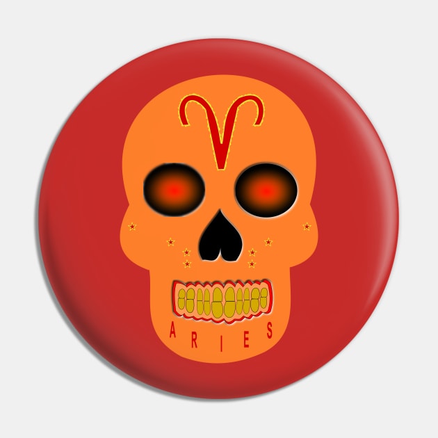 Star Sign Skull Aries Pin by Krystal Raven