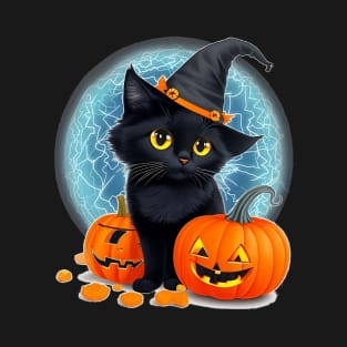 Halloween Black Cat T-Shirt