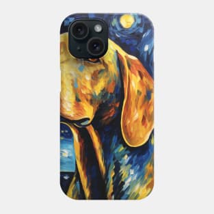 Redbone Dog Portrait in Van Gogh Style Phone Case