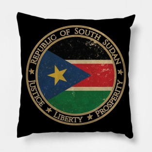 Vintage Republic of South Sudan Africa African Flag Pillow