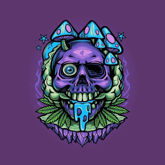 psychedelic skull by Falden