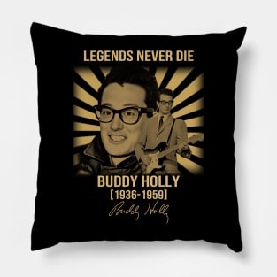 Buddy Holly Legends Never Die Men Pillow