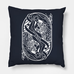 Virgo Astronomical Zodiac with Beautiful Girl Illustration Pillow