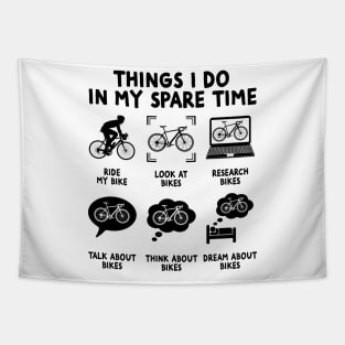 things i do in my spare time funny mountain bike Tapestry
