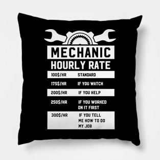 Mechanic Hourly Rate Pillow