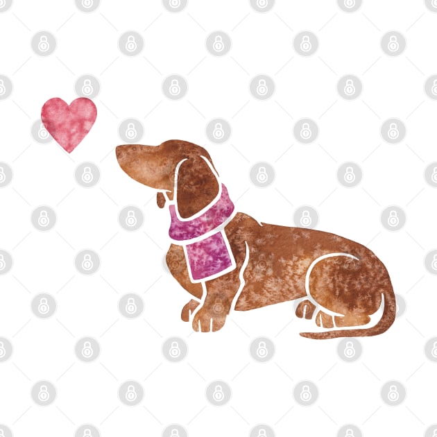 Smooth-haired Dachshund by animalartbyjess