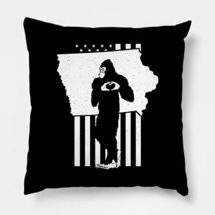 Iowa Bigfoot American Flag Pillow