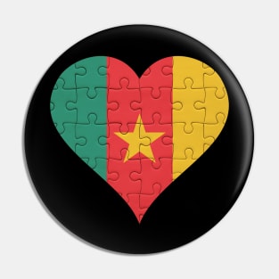 Cameroonian Jigsaw Puzzle Heart Design - Gift for Cameroonian With Cameroon Roots Pin