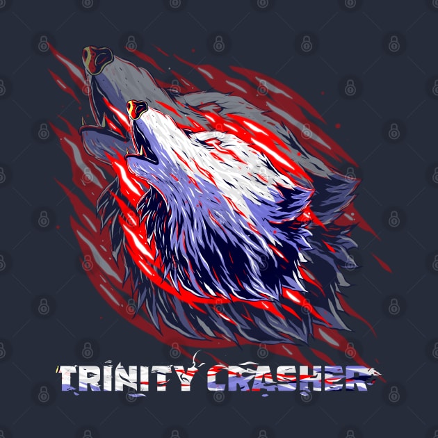 Trinity Crasher fury a Cool red and white Wolf by hammerhead555000