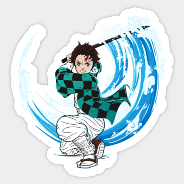 Anime Demon Slayer Kimetsu No Yaiba Tanjiro Water Breath Anime Demon Slayer Sticker Teepublic Anime Demon Slayer Kimetsu No Yaiba Tanjiro Water Breath Anime Demon Slayer Sticker Teepublic