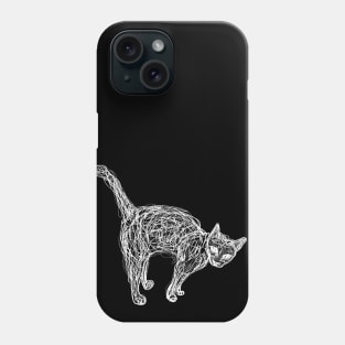 White doodle cat Phone Case