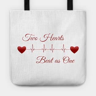 Two Hearts Beat as One EKG Tote