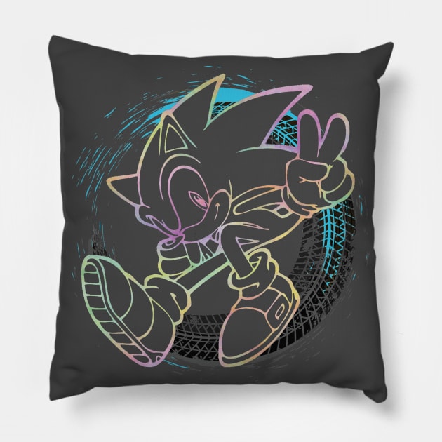 Sonic The Hedgehog - Sonic Full Speed - Type B - Colorful Pillow by Obtineo