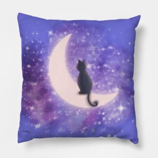 Cat and moon Pillow