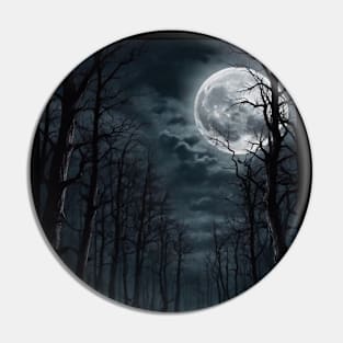 Spooky scary moon night Pin