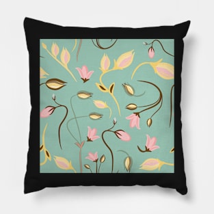 seamless summer tiny floral pattern Pillow