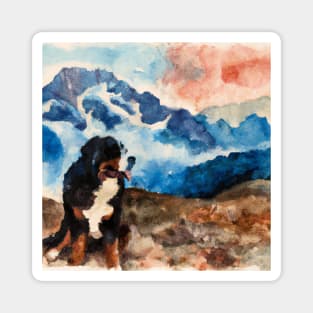 Bernese Mountain Dog Watercolor - Dog Lover Gifts Magnet