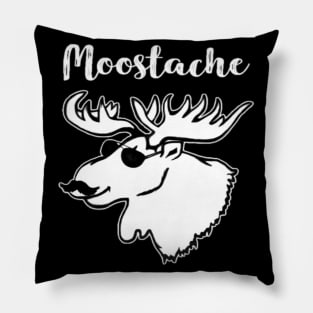 Moose-stache Funny Moose Mustache With Sunglasses Graphic Design Pillow