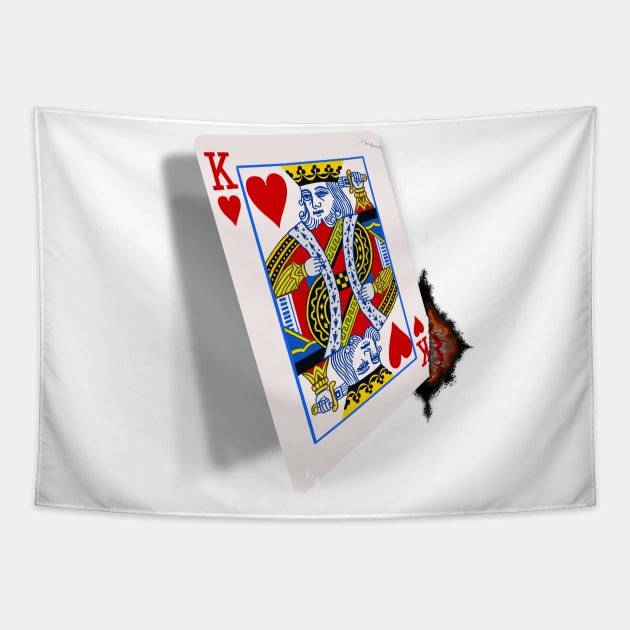 Stabbed King of Hearts Card Tapestry by Markyartshop