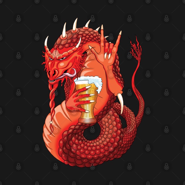 Drinking Red Dragon Graphic Design - Beer Lovers by TMBTM