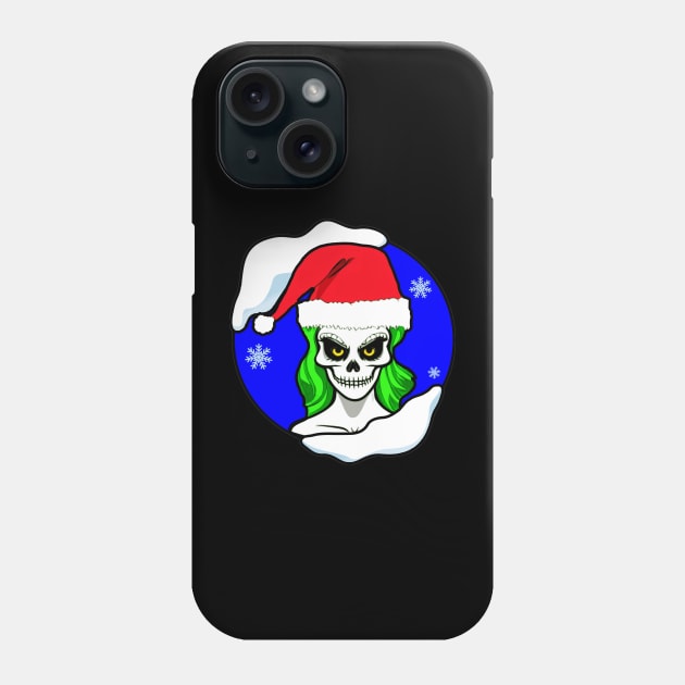 Christmas Skeleton Skull Girl Phone Case by Nuletto