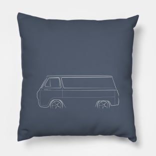 Ford Econoline Van - profile stencil, white Pillow