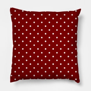 Large White Polka Dots On Dark Christmas Candy Apple Red Pillow