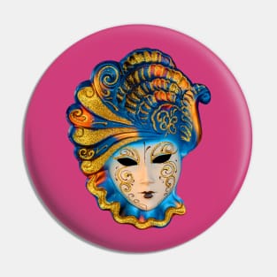 Feathered Carnival Mask Pin