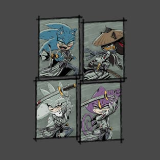 Sonic, Shadow, Silver and Espio the samurais T-Shirt